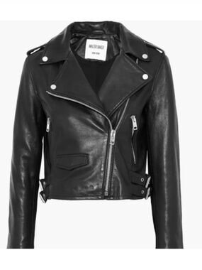 WALTER BAKER Leather biker jacket in Black